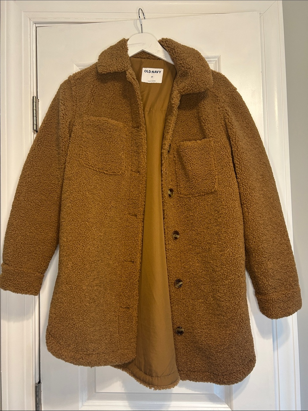 Old Navy Women’s Tan Sherpa Button-Up Coat